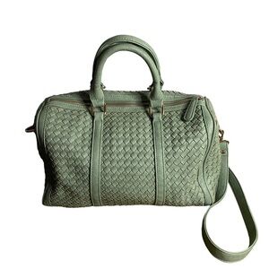 Urban Expressions Green Woven Weave Shoulder Satchel Tote Bag